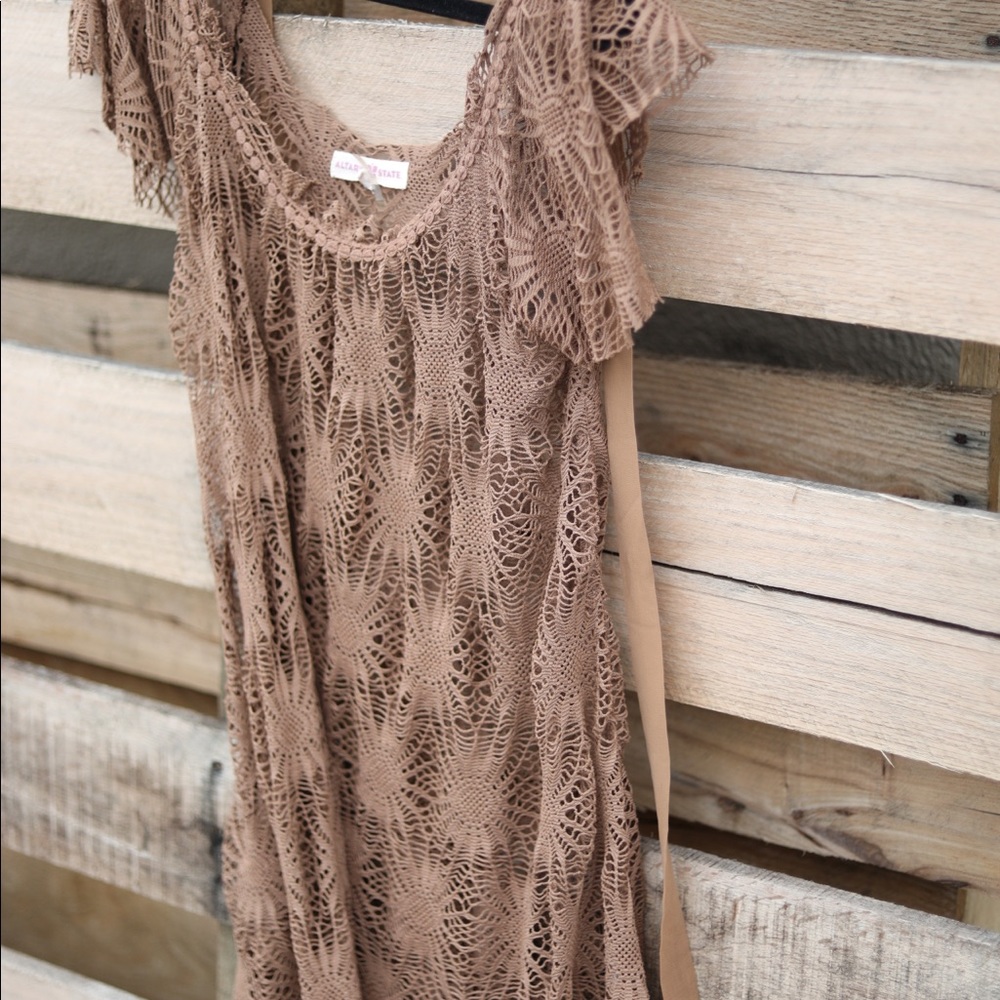 Altar’d State floral MESH SEE THROUGH dress